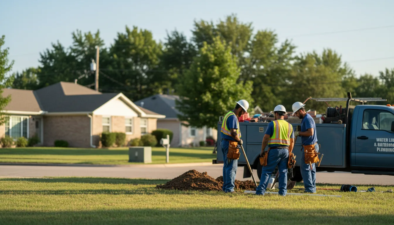 Residential water line and bathroom plumbing service in Woodbury, PA